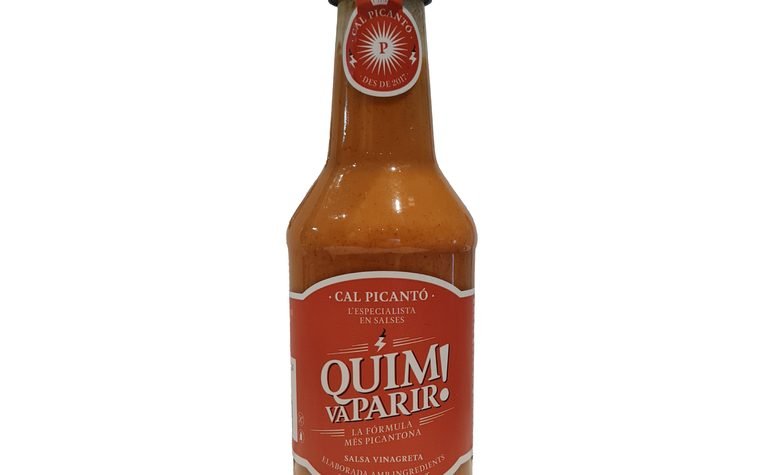 Ampolla de la salsa vinagreta picant Quim va parir! de Cal Picantó